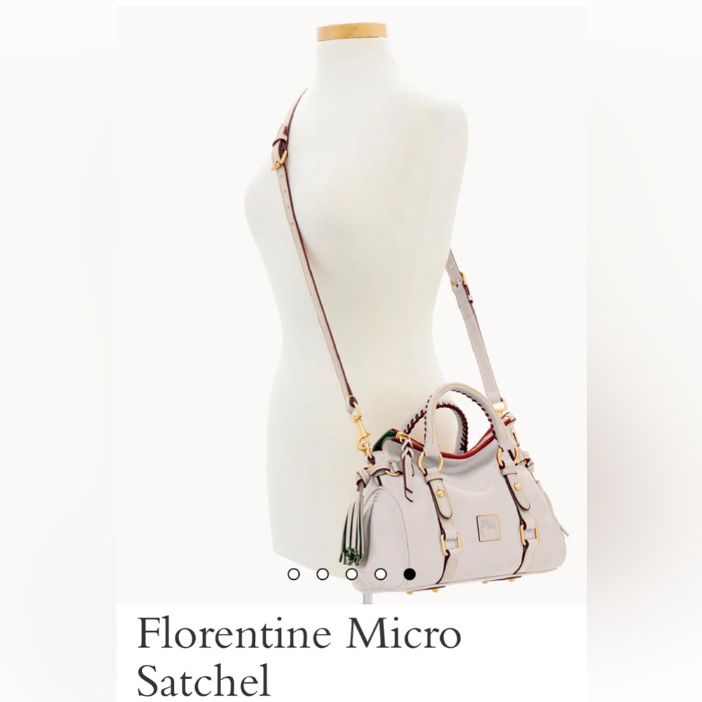 🦆 Dooney & Bourke Micro Florentine Satchel in Ecru - Picture 14 of 14